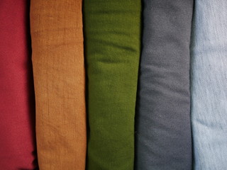 set of colorful fabrics