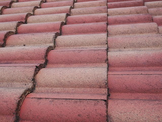 old tile roof with red tiles