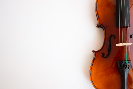 Violin in white background with bow
