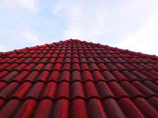 Fototapeta premium red roof tiles background