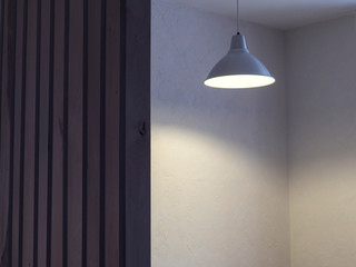 white concrete walls and ceiling lights