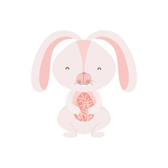 easter rabbit with egg isolated icon