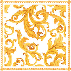 Golden baroque rich luxury pattern