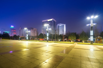 Fototapeta na wymiar Beautiful Urban Nightscape Architectural Landscape in Jinan, Shandong Province