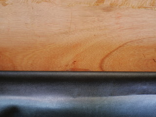 wood and black leather texture background
