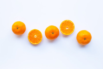 Fresh orange citrus fruit on white.