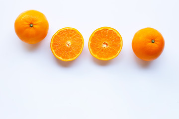 Fresh orange citrus fruit on white.