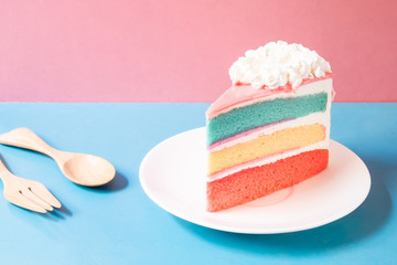 Obraz na płótnie Canvas layer rainbow cake