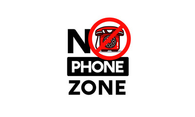 No Phone Allowed Sign with Retro Phone