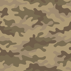 Seamless camouflage pattern. Khaki texture, vector illustration. Camo print background. Abstract military style backdrop