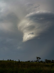 spiral cloud before a storm