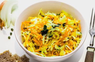 fresh coleslaw salad in a bowl