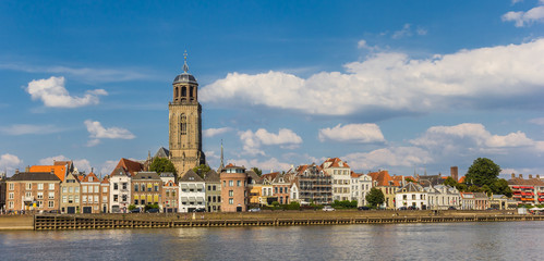 Fototapeta premium Panorama of Deventer and he IJssel river in The Netherlands