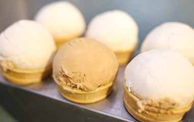 Ice cream on the shop window