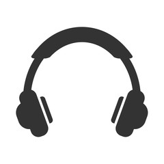 Modern flat headphone icon isolated on white backgound. Vector illustration