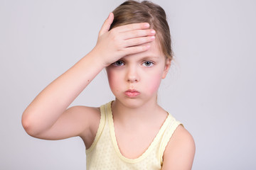 Fototapeta premium Portrait of sad child