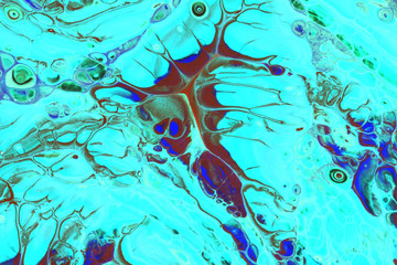Abstraction of aquamarine paint