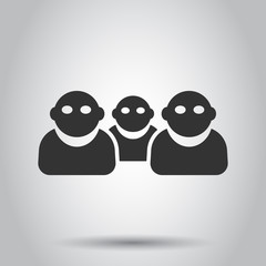 Fototapeta premium People communication icon in flat style. People vector illustration on white background. Partnership business concept.