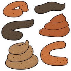 vector set of poop