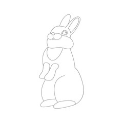 cartoon rabbit, vector illustration , lining draw,