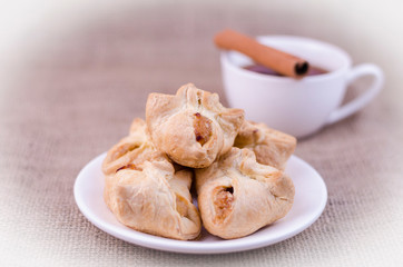 Baking with apples and a cup of tea