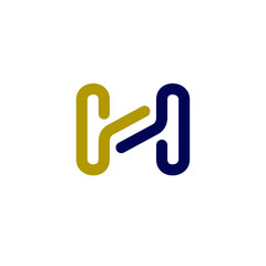 A letter h & n logo design template. Awesome a letter h & n logo. A letter h & n lineart logotype.