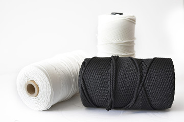 Marine ropes isolated on white