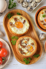 Baked egg in bun