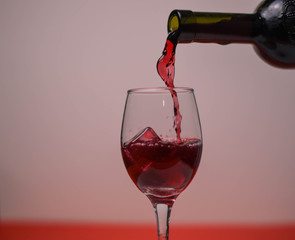 red wine on the rocks