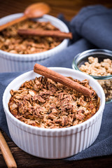 Baked apple with oats, homemade healthy dessert