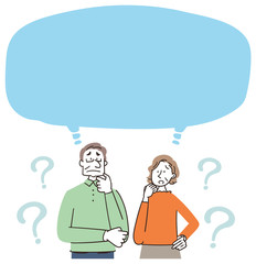高齢者 シニア 老夫婦 ふきだし