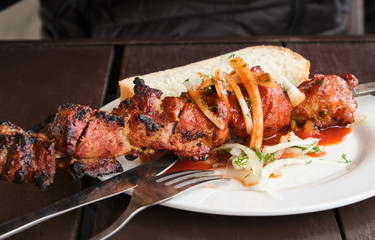 Shish kebabs - grilled meat and vegetables