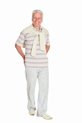 Portrait of a senior man posing isolated