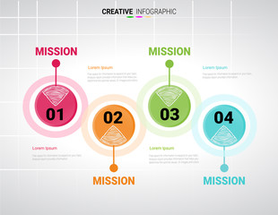 Timeline infographics design vector 4 steps and Presentation business can be used for Business concept with 4 options.