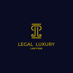 Obraz premium Legal law logo design template. Awesome legal law with letter l & p logo. A legal law with letter l & p lineart logotype.