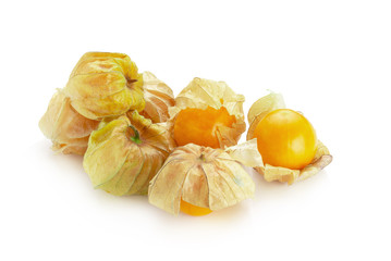Cape Gooseberry, Physalis fruit or golden berry isolated over white background
