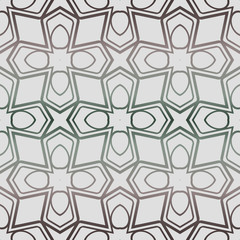 Abstract Vector Seamless Pattern With Abstract Geometric Style. Repeating Sample Figure And Line. Grey, green color