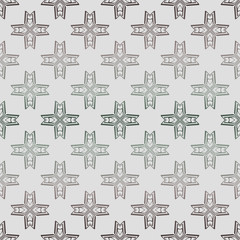 Obraz premium Abstract Vector Seamless Pattern With Abstract Geometric Style. Repeating Sample Figure And Line. Grey, green color