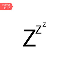 Black z paper origami snoring sign. concept of goodnight, token, expression, message, standby, drowsiness, nap. isolated on transparent background. flat style trend modern logotype design 