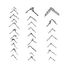 set of decorative corners. hand-drawn vector illustration on white background