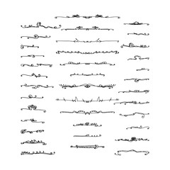 Text delimiters set. Black and white vector illustration isolated.