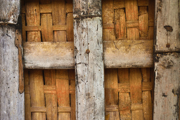 close view of a bamboo railing. created a beautiful background image.