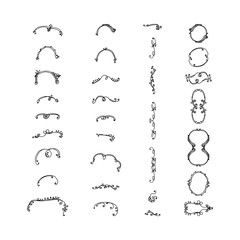 set of decorative elements. hand-drawn vector illustration on white background