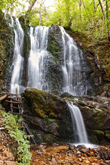 Landscape of Koleshino waterfalls cascade in Belasica Mountain, Novo Selo, Republic of North Macedonia