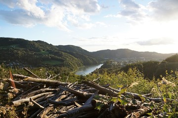 Klammletein und Holzschwemme in Grein in Österreich
