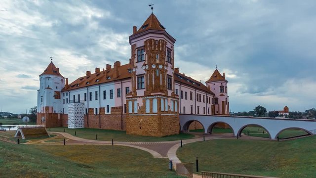 Landscape overlooking the Mir Castle landmark in Belarus