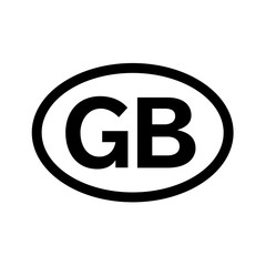 Fototapeta premium Country code vehicle registration Great Britain