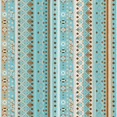 Fotobehang Turquoise Etnisch boho naadloos patroon