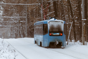 Tram in winter park