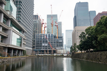 都市風景　東京　工事中のビル